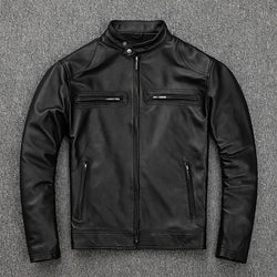 Sheepskin Leather Men's Motorcycle Jacket